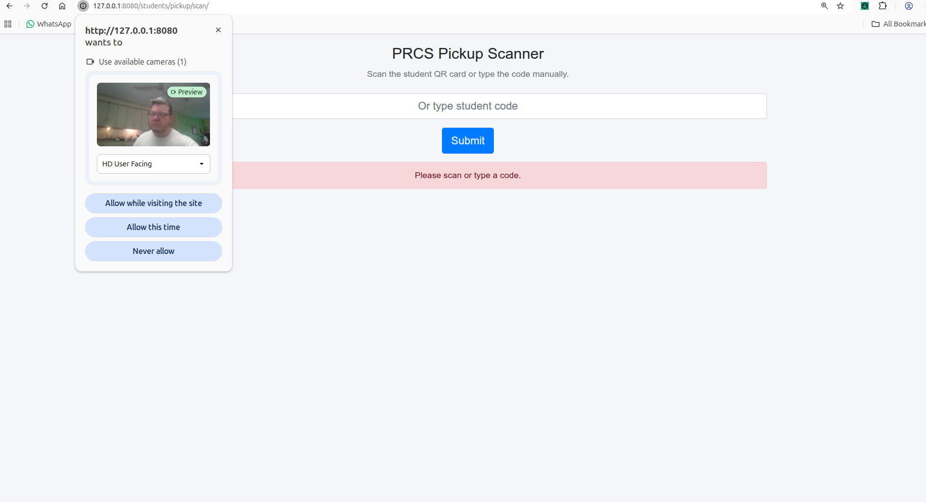 Scanner QR de PRCS ERP